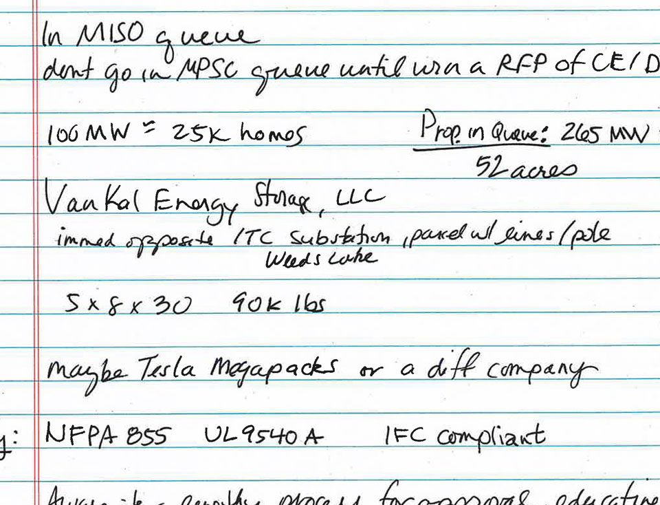 Oshtemo Planning Director Jodi Stefforia's Notes Obtained by FOIA